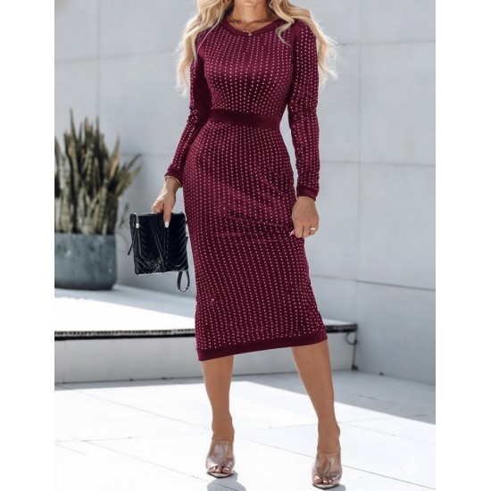 Kadın Uzun Kollu Bisiklet Yaka Taşlı Midi Kadife Elbise , 28706 Kadın Uzun Kollu Bisiklet Yaka Taşlı Midi Kadife Elbise , 28706