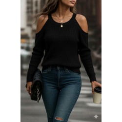 Kadın Uzun Kollu Omuzlardan Açık Askılı Yuvarlak Yaka Triko Bluz , 28729 Kadın Uzun Kollu Omuzlardan Açık Askılı Yuvarlak Yaka Triko Bluz , 28729