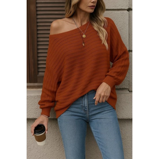 Kadın Uzun Kollu Tek Omuzu Açık Triko Bluz, 28727 Kadın Uzun Kollu Tek Omuzu Açık Triko Bluz, 28727