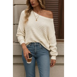 Kadın Uzun Kollu Tek Omuzu Açık Triko Bluz, 28726 Kadın Uzun Kollu Tek Omuzu Açık Triko Bluz, 28726