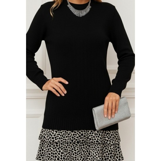 Kadın Uzun Kollu üst şardonlu Kaşkorse Alt Süprem Desenli Elbise, 28724 Kadın Uzun Kollu üst şardonlu Kaşkorse Alt Süprem Desenli Elbise, 28724