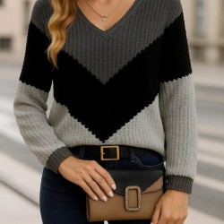 Kadın Uzun Kollu V Yakalı Triko Bluz , 28720 Kadın Uzun Kollu V Yakalı Triko Bluz , 28720