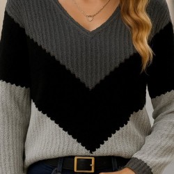 Kadın Uzun Kollu V Yakalı Triko Bluz , 28720 Kadın Uzun Kollu V Yakalı Triko Bluz , 28720