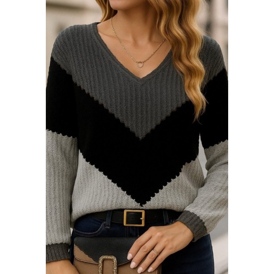 Kadın Uzun Kollu V Yakalı Triko Bluz , 28720 Kadın Uzun Kollu V Yakalı Triko Bluz , 28720