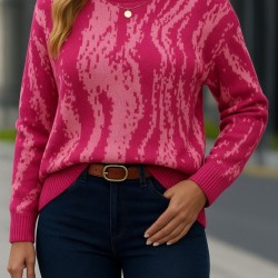 Kadın Uzun Kollu Balıkçı Yaka çok Renkli Triko Bluz , 28718 Kadın Uzun Kollu Balıkçı Yaka çok Renkli Triko Bluz , 28718