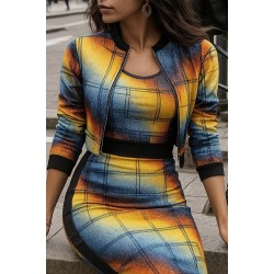 Kadın Uzun Kollu Askılı Yuvarlak Yaka Desenli Dalgıç Bluz Ceket Ve Etek üçlü Takım , 28734 Kadın Uzun Kollu Askılı Yuvarlak Yaka Desenli Dalgıç Bluz Ceket Ve Etek üçlü Takım , 28734