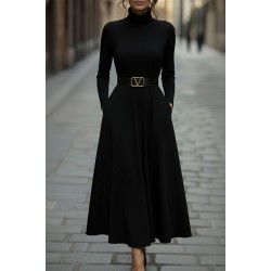 Kadın Uzun Kollu Balıkçı Yaka Uzun Akrilik Elbise , 28733 Kadın Uzun Kollu Balıkçı Yaka Uzun Akrilik Elbise , 28733