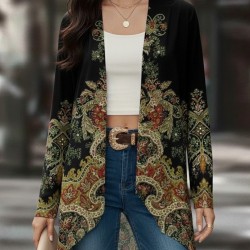 Kadın Uzun Kollu önü Açık Desenli şardonlu Dalgıç Ceket, 28732 Kadın Uzun Kollu önü Açık Desenli şardonlu Dalgıç Ceket, 28732