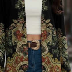 Kadın Uzun Kollu önü Açık Desenli şardonlu Dalgıç Ceket, 28732 Kadın Uzun Kollu önü Açık Desenli şardonlu Dalgıç Ceket, 28732