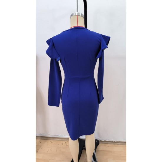 Kadın Uzun Kollu V Yakalı Yandan Yırtmaçlı Midi Ithal Krep Elbise, 28746 Kadın Uzun Kollu V Yakalı Yandan Yırtmaçlı Midi Ithal Krep Elbise, 28746