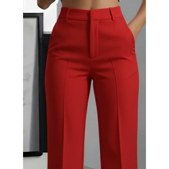 Kadın Yüksek Bel Cepli Ithal Krep Pantolon , 28743 Kadın Yüksek Bel Cepli Ithal Krep Pantolon , 28743