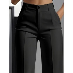 Kadın Yüksek Bel Cepli Ithal Krep Pantolon , 28742 Kadın Yüksek Bel Cepli Ithal Krep Pantolon , 28742