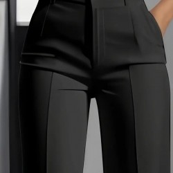 Kadın Yüksek Bel Cepli Ithal Krep Pantolon , 28742 Kadın Yüksek Bel Cepli Ithal Krep Pantolon , 28742