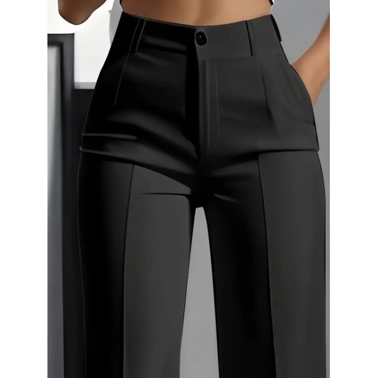 Kadın Yüksek Bel Cepli Ithal Krep Pantolon , 28742 Kadın Yüksek Bel Cepli Ithal Krep Pantolon , 28742