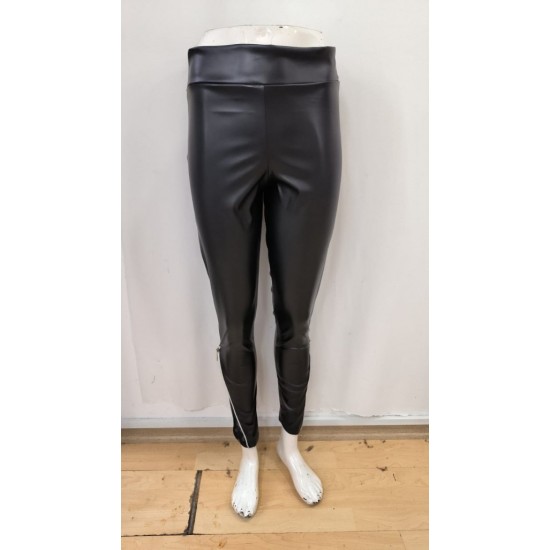 Kadın Yüksek Bel Yandan Yırtmaçlı Dantel Detaylı Deri Tayt, 28747 Kadın Yüksek Bel Yandan Yırtmaçlı Dantel Detaylı Deri Tayt, 28747