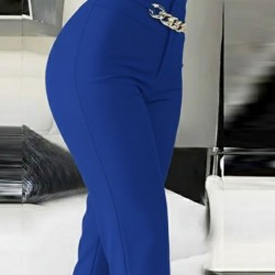 Kadın Yüksek Bel önden Zincir Detaylı Ithal Krep Pantolon , 28752 Kadın Yüksek Bel önden Zincir Detaylı Ithal Krep Pantolon , 28752