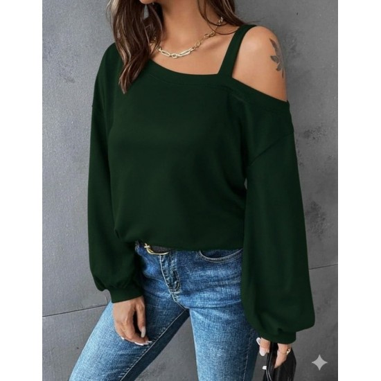 Kadın Uzun Kollu Tek Omuz Askı Detay Salaş Viskon Iki Iplik Bluz , 28755 Kadın Uzun Kollu Tek Omuz Askı Detay Salaş Viskon Iki Iplik Bluz , 28755