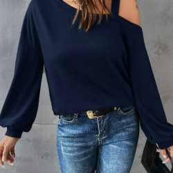 Kadın Uzun Kollu Tek Omuz Askı Detay Salaş Viskon Iki Iplik Bluz , 28754 Kadın Uzun Kollu Tek Omuz Askı Detay Salaş Viskon Iki Iplik Bluz , 28754