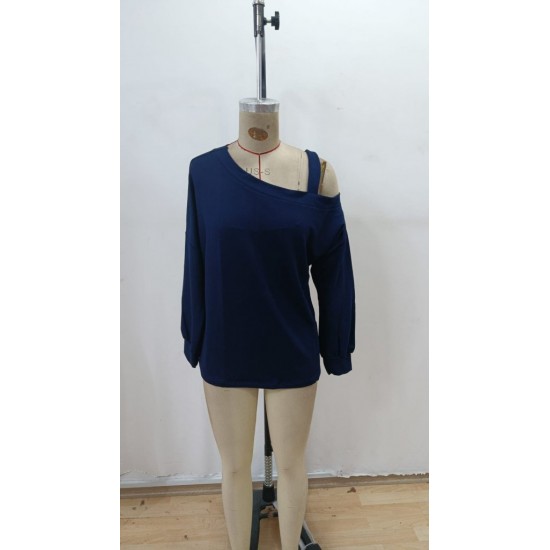 Kadın Uzun Kollu Tek Omuz Askı Detay Salaş Viskon Iki Iplik Bluz , 28754 Kadın Uzun Kollu Tek Omuz Askı Detay Salaş Viskon Iki Iplik Bluz , 28754