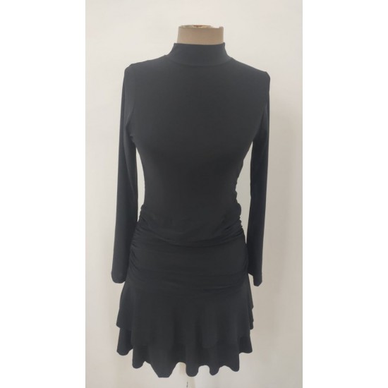 Kadın Uzun Kollu Balıkçı Yaka Mini Fırfırlı Sandy Elbise , 28484 Kadın Uzun Kollu Balıkçı Yaka Mini Fırfırlı Sandy Elbise , 28484