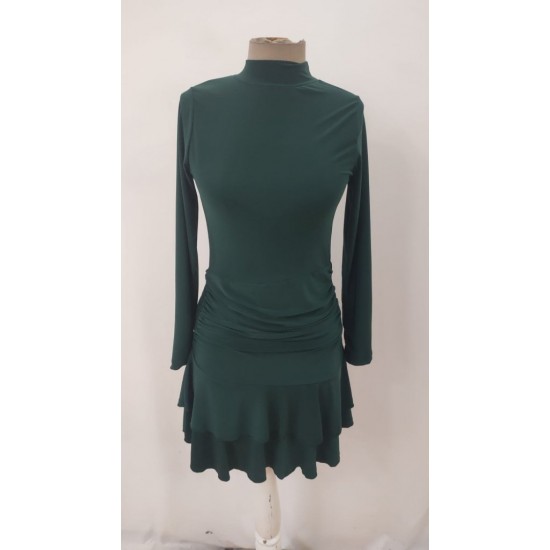 Kadın Uzun Kollu Balıkçı Yaka Mini Fırfırlı Sandy Elbise , 28482 Kadın Uzun Kollu Balıkçı Yaka Mini Fırfırlı Sandy Elbise , 28482