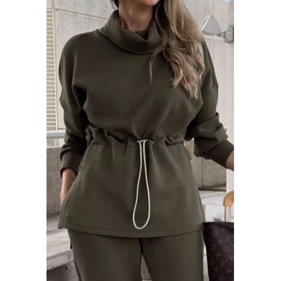 Kadın Uzun Kollu Balıkçı Yaka Belden Lastikli Modal Bluz Ve Pantolon Ikili Takım , 28277 Kadın Uzun Kollu Balıkçı Yaka Belden Lastikli Modal Bluz Ve Pantolon Ikili Takım , 28277