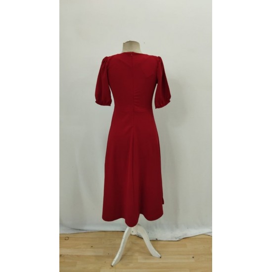 Kadın Kısa Kollu Damla Fiyonk Detaylı Kiloş Ithal Krep Midi Elbise, 27015 Kadın Kısa Kollu Damla Fiyonk Detaylı Kiloş Ithal Krep Midi Elbise, 27015