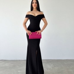 Kadın Madonna Yaka Ithal Krep Maksi Boy Elbise, 25763 Kadın Madonna Yaka Ithal Krep Maksi Boy Elbise, 25763