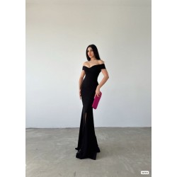 Kadın Madonna Yaka Ithal Krep Maksi Boy Elbise, 25763 Kadın Madonna Yaka Ithal Krep Maksi Boy Elbise, 25763