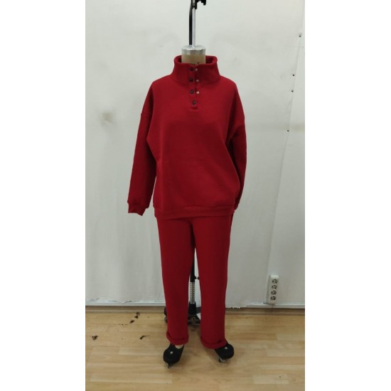 Kadın Uzun Kollu Balıkçı Dik Yakalı Düğmeli üç Iplik Bluz Ve Pantolon Ikili Takım , 28782 Kadın Uzun Kollu Balıkçı Dik Yakalı Düğmeli üç Iplik Bluz Ve Pantolon Ikili Takım , 28782