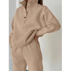 Kadın Uzun Kollu Balıkçı Dik Yakalı Düğmeli üç Iplik Bluz Ve Pantolon Ikili Takım , 28781 Kadın Uzun Kollu Balıkçı Dik Yakalı Düğmeli üç Iplik Bluz Ve Pantolon Ikili Takım , 28781