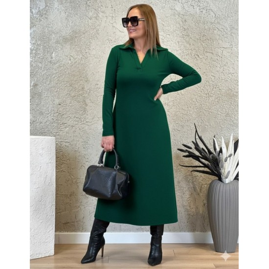 Kadın Uzun Kollu Yakalı Midi Viskon Iki Iplik Elbise, 28779 Kadın Uzun Kollu Yakalı Midi Viskon Iki Iplik Elbise, 28779