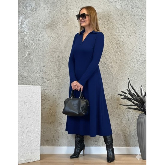 Kadın Uzun Kollu Yakalı Midi Viskon Iki Iplik Elbise, 28778 Kadın Uzun Kollu Yakalı Midi Viskon Iki Iplik Elbise, 28778