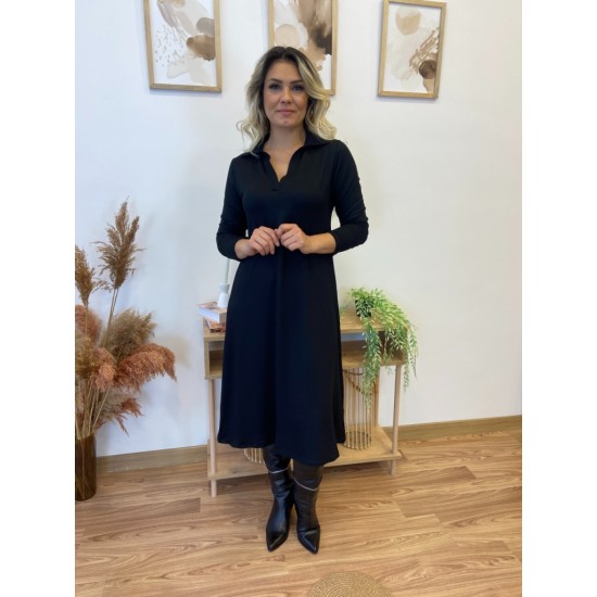 Kadın Uzun Kollu Yakalı Midi Viskon Iki Iplik Elbise, 28777 Kadın Uzun Kollu Yakalı Midi Viskon Iki Iplik Elbise, 28777