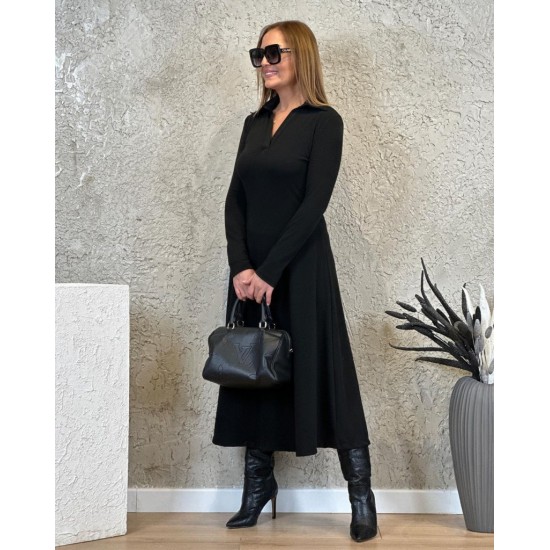 Kadın Uzun Kollu Yakalı Midi Viskon Iki Iplik Elbise, 28777 Kadın Uzun Kollu Yakalı Midi Viskon Iki Iplik Elbise, 28777