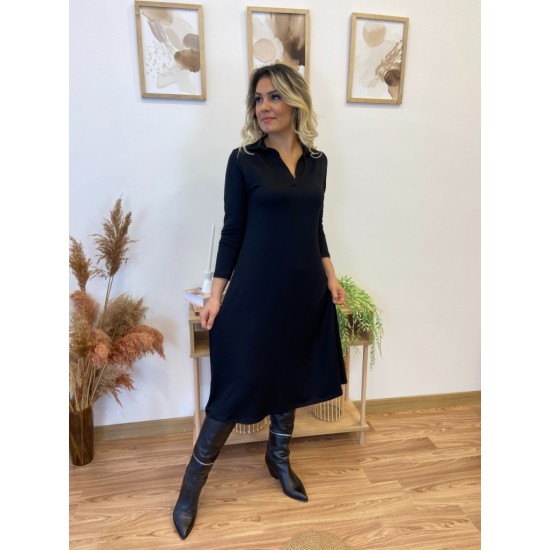 Kadın Uzun Kollu Yakalı Midi Viskon Iki Iplik Elbise, 28777 Kadın Uzun Kollu Yakalı Midi Viskon Iki Iplik Elbise, 28777