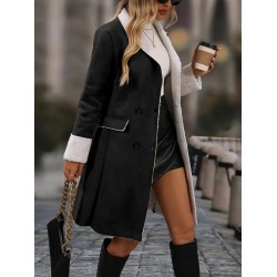 Kadın Uzun Kollu Yakalı Düğmeli Süet Mini Manto, 28762