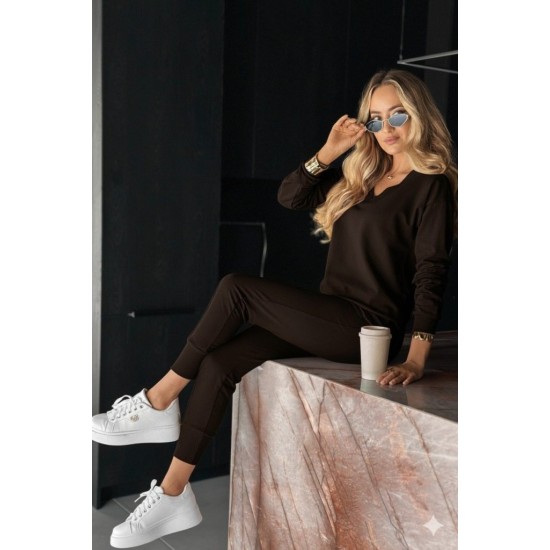 Kadın Uzun Kollu V Yakalı Viskon Iki Iplik Bluz Ve Pantolon Ikili Takım , 28801