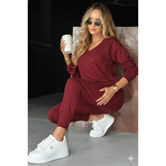 Kadın Uzun Kollu V Yakalı Viskon Iki Iplik Bluz Ve Pantolon Ikili Takım , 28800