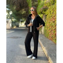 Kadın Uzun Kollu Kapşonlu Onu şerit Detaylı Fermuarlı Viskon Iki Iplik Bluz Ve Pantolon Ikili Takım, 28795 Kadın Uzun Kollu Kapşonlu Onu şerit Detaylı Fermuarlı Viskon Iki Iplik Bluz Ve Pantolon Ikili Takım, 28795