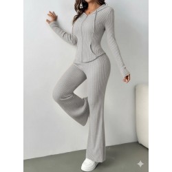 Kadın Uzun Kollu Kapşonlu önden Fermuarlı Kaşkorse Bluz Ve Pantolon Ikili Takım, 28789 Kadın Uzun Kollu Kapşonlu önden Fermuarlı Kaşkorse Bluz Ve Pantolon Ikili Takım, 28789