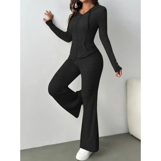 Kadın Uzun Kollu Kapşonlu önden Fermuarlı Kaşkorse Bluz Ve Pantolon Ikili Takım, 28787 Kadın Uzun Kollu Kapşonlu önden Fermuarlı Kaşkorse Bluz Ve Pantolon Ikili Takım, 28787