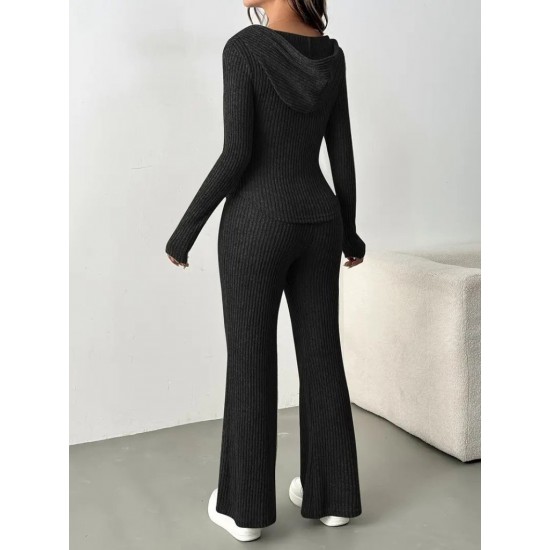 Kadın Uzun Kollu Kapşonlu önden Fermuarlı Kaşkorse Bluz Ve Pantolon Ikili Takım, 28787 Kadın Uzun Kollu Kapşonlu önden Fermuarlı Kaşkorse Bluz Ve Pantolon Ikili Takım, 28787