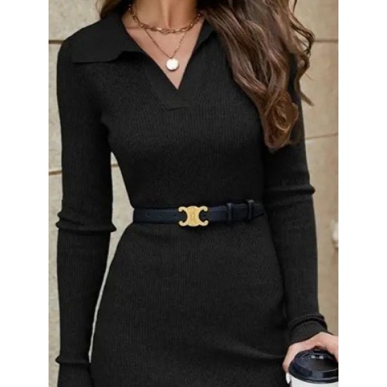 Kadın Uzun Kollu Yakalı Kısa Kaşkorse Elbise (Kemersiz), 28807 Kadın Uzun Kollu Yakalı Kısa Kaşkorse Elbise (Kemersiz), 28807