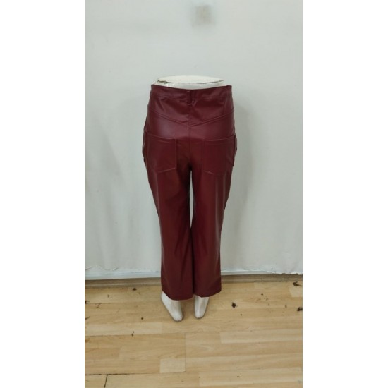 Kadın Yüksek Bel Cepli Deri Pantolon , 28806 Kadın Yüksek Bel Cepli Deri Pantolon , 28806