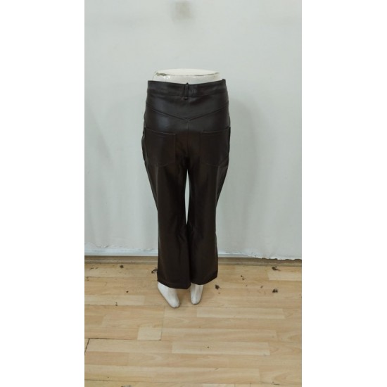 Kadın Yüksek Bel Cepli Deri Pantolon , 28805 Kadın Yüksek Bel Cepli Deri Pantolon , 28805