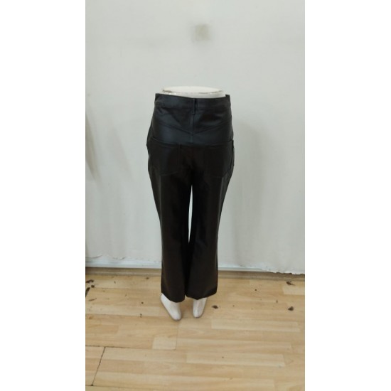 Kadın Yüksek Bel Cepli Deri Pantolon , 28803 Kadın Yüksek Bel Cepli Deri Pantolon , 28803