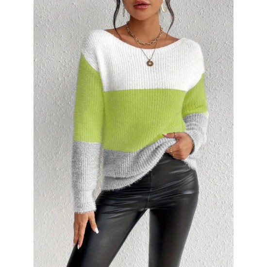 Kadın Uzun Kollu Kayık Yaka çok Renkli Triko Bluz, 28809 Kadın Uzun Kollu Kayık Yaka çok Renkli Triko Bluz, 28809