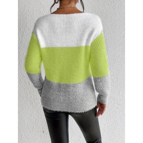 Kadın Uzun Kollu Kayık Yaka çok Renkli Triko Bluz, 28809 Kadın Uzun Kollu Kayık Yaka çok Renkli Triko Bluz, 28809