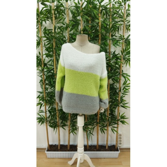 Kadın Uzun Kollu Kayık Yaka çok Renkli Triko Bluz, 28809 Kadın Uzun Kollu Kayık Yaka çok Renkli Triko Bluz, 28809